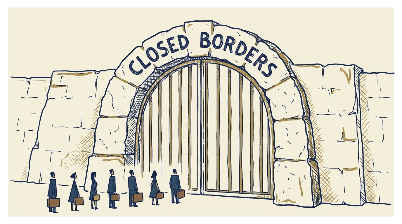 A locked border gate. The border did exactly what they always wanted. It just did it to them.