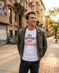 Love democracy. Hate dicktators t-shirt lifestyle shot