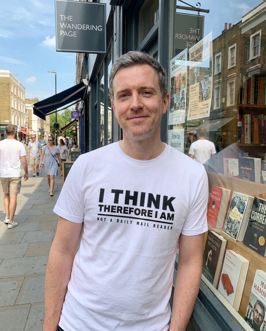 Not a Daily Mail Reader t-shirt lifestyle shot
