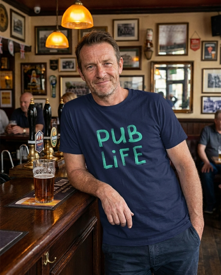 Pub Life t-shirt lifestyle shot