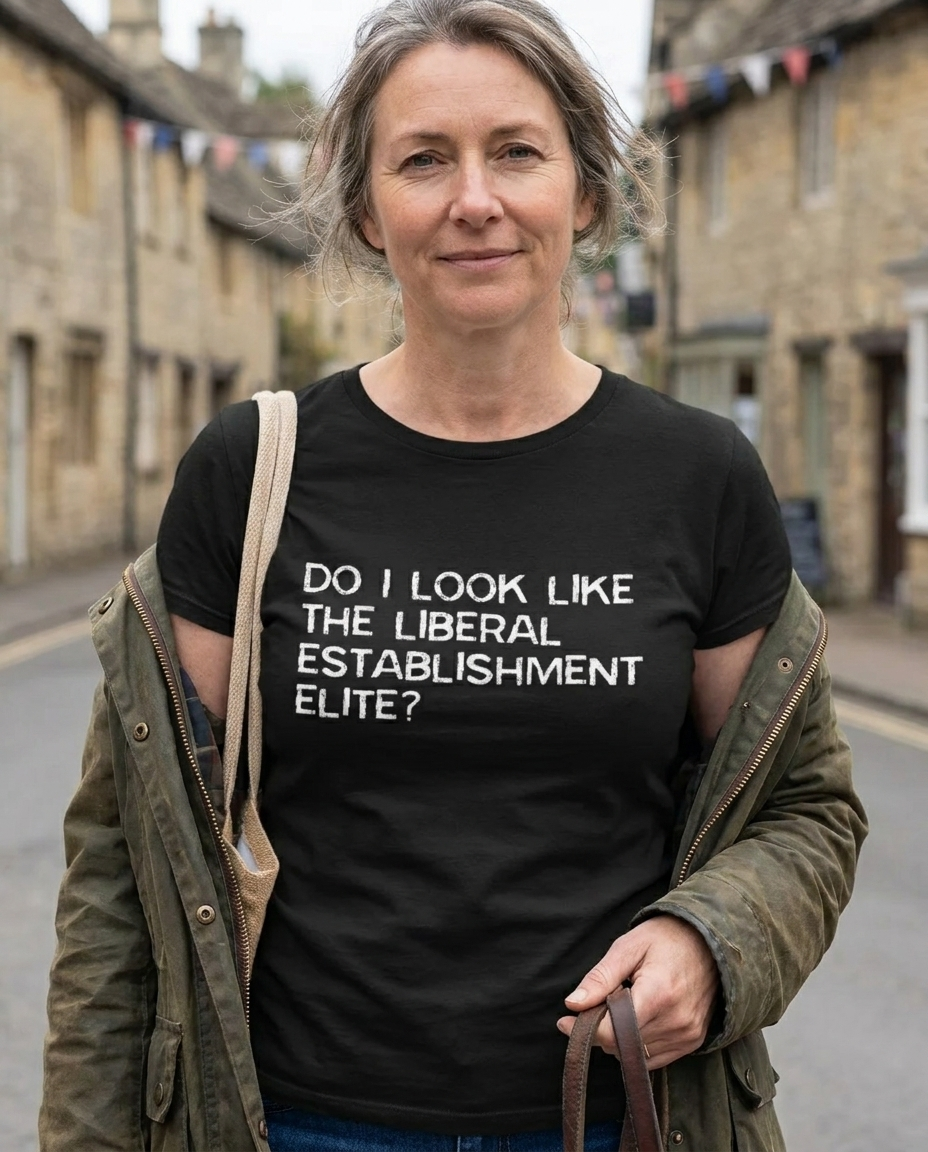Do I look like the liberal establishment elite t-shirt lifestyle shot