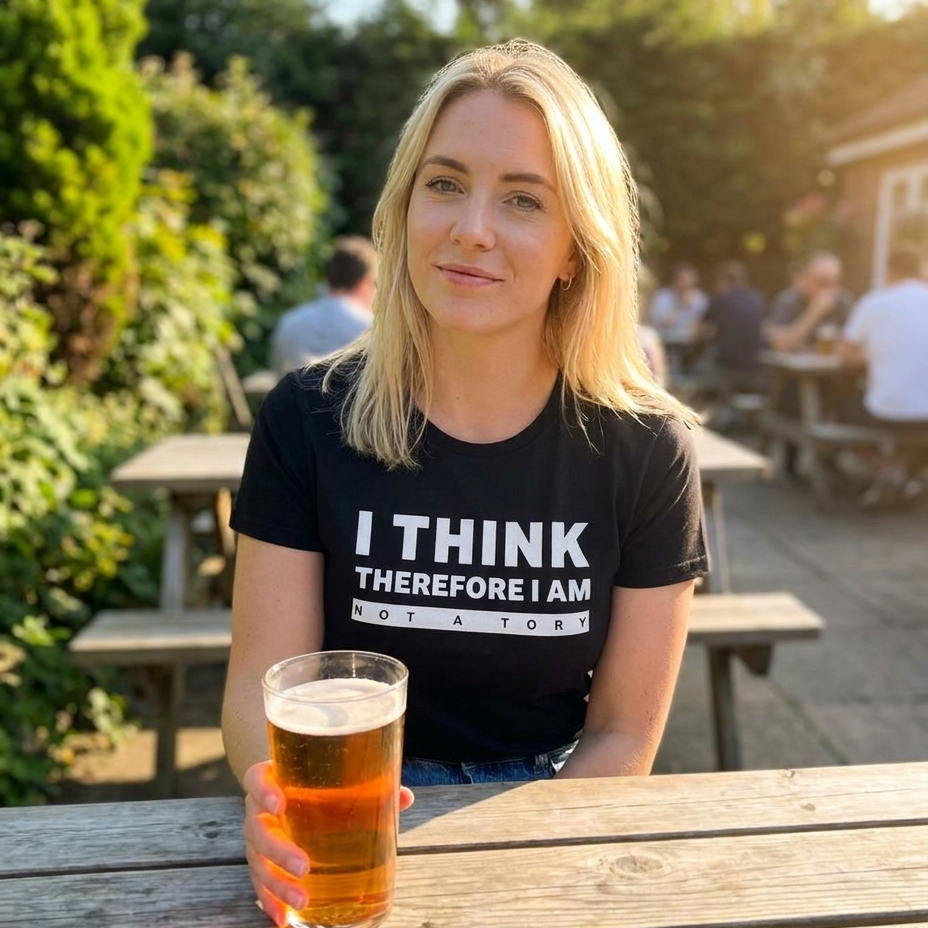 I Think Therefore I Am Not a Tory t-shirt