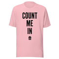 Pink Count Me In t-shirt on plain background, Very Brexit Problems