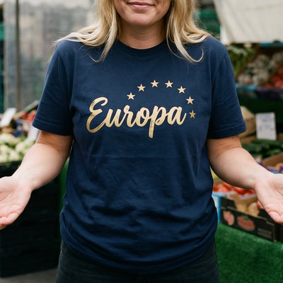 Europa t-shirt, chest print close-up