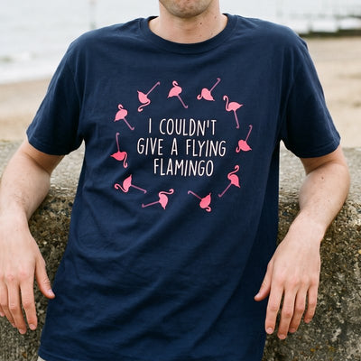 Flying Flamingo t-shirt, chest print close-up