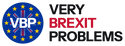 Very Brexit Problems logo, VBP badge beside the name