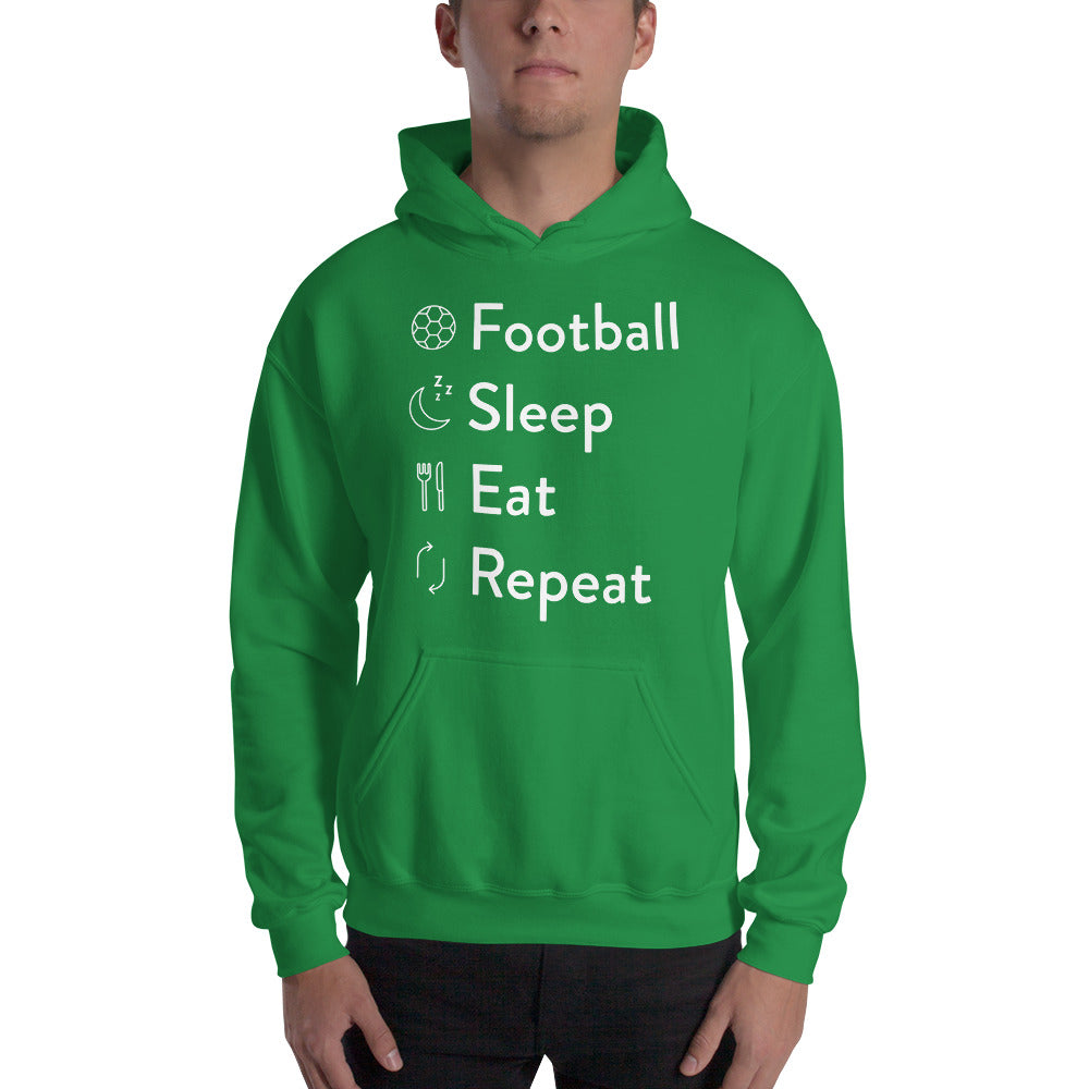 Football sleep eat repeat Unisex Hoodie