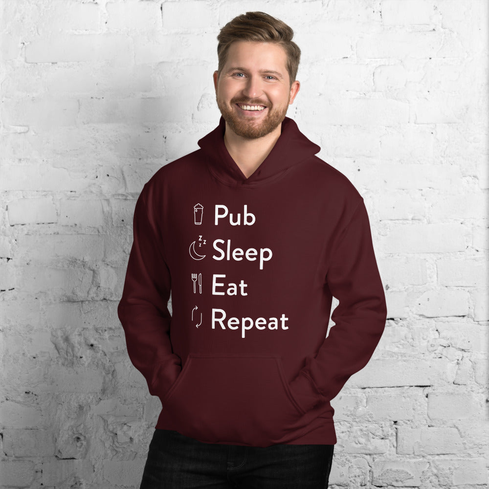 Pub sleep eat repeat Unisex Hoodie