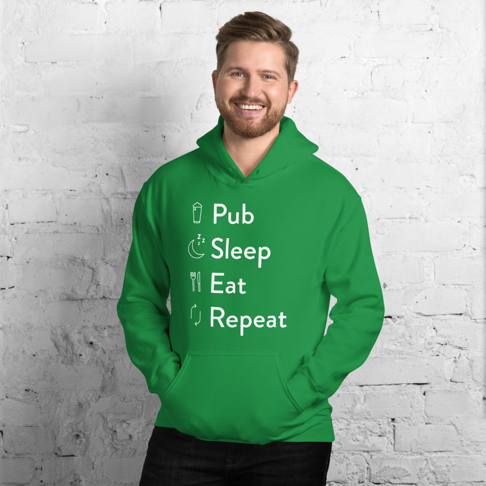 Pub sleep eat repeat Unisex Hoodie