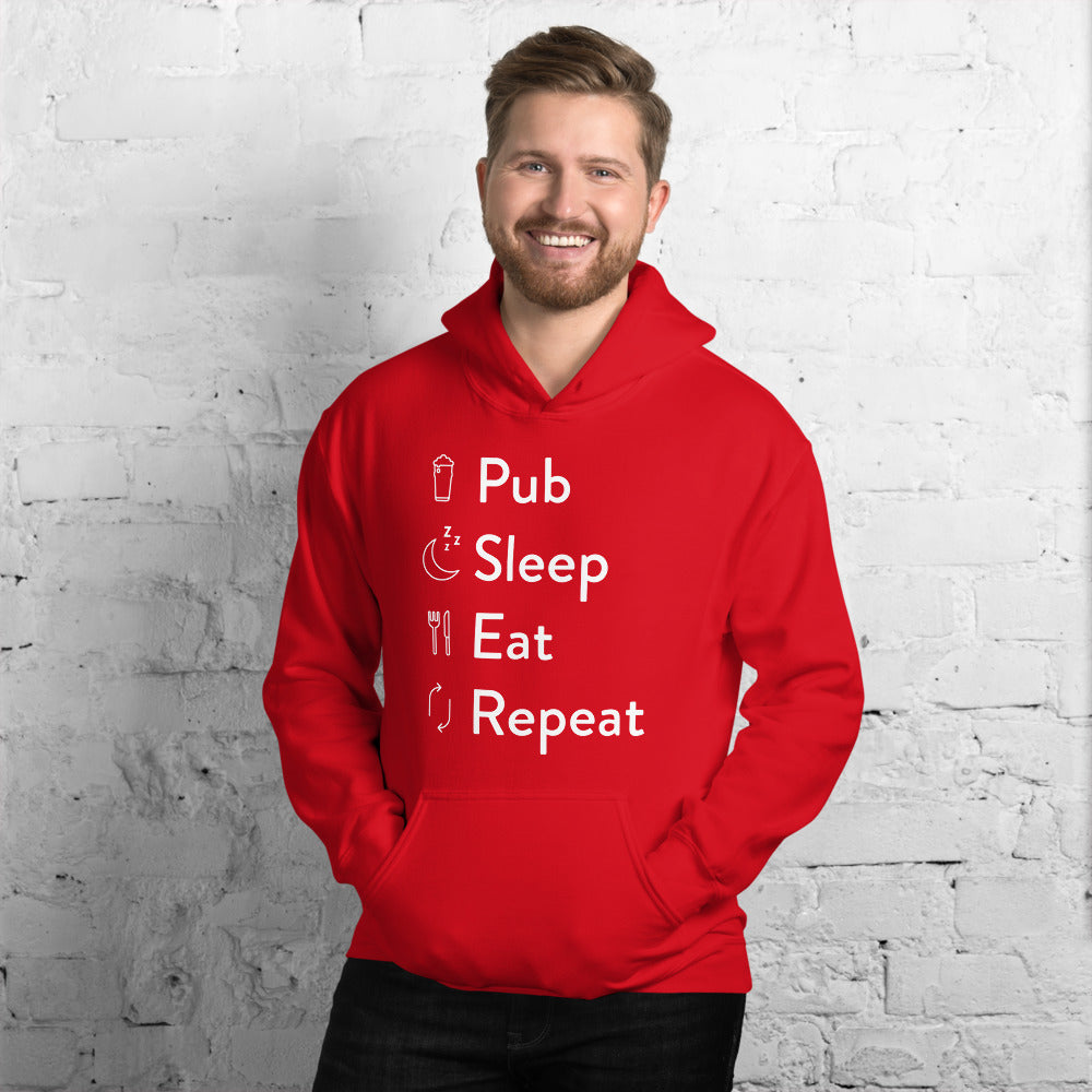 Pub sleep eat repeat Unisex Hoodie