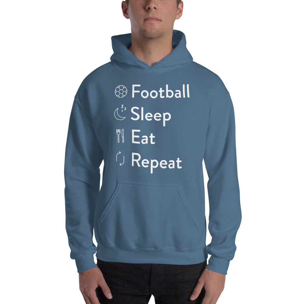 Football sleep eat repeat Unisex Hoodie
