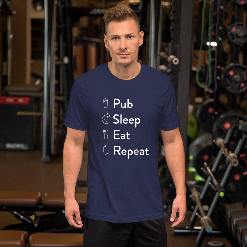 Pub sleep eat repeat Short-Sleeve Unisex T-Shirt