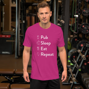 Pub sleep eat repeat Short-Sleeve Unisex T-Shirt