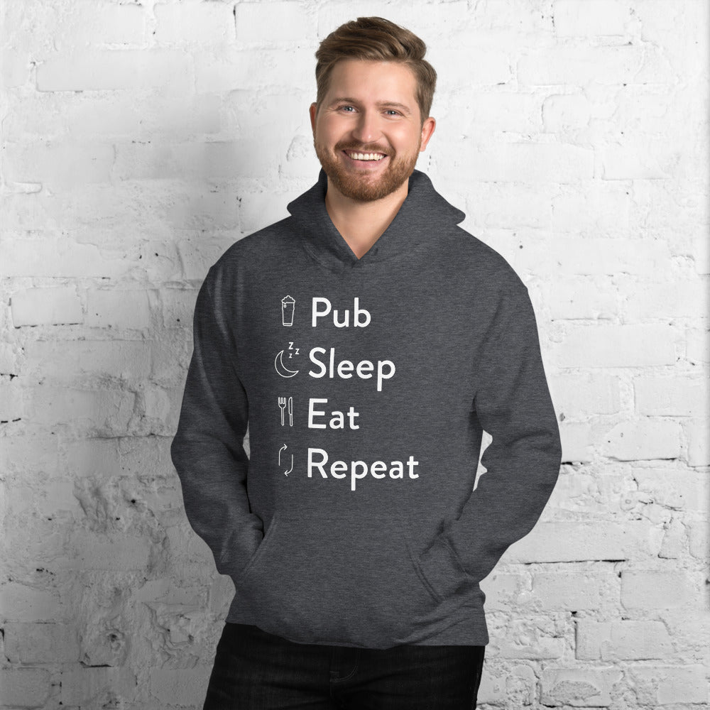Pub sleep eat repeat Unisex Hoodie