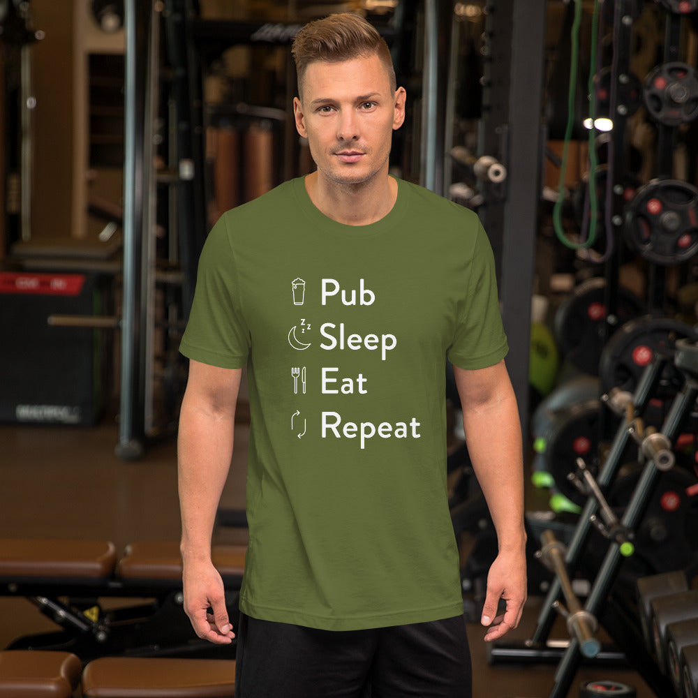 Pub sleep eat repeat Short-Sleeve Unisex T-Shirt