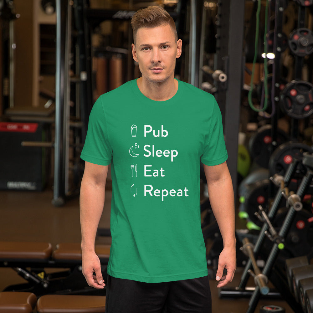 Pub sleep eat repeat Short-Sleeve Unisex T-Shirt