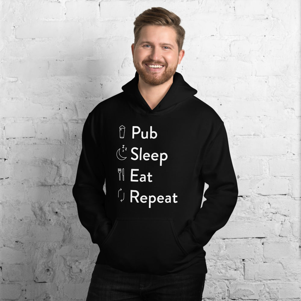 Pub sleep eat repeat Unisex Hoodie