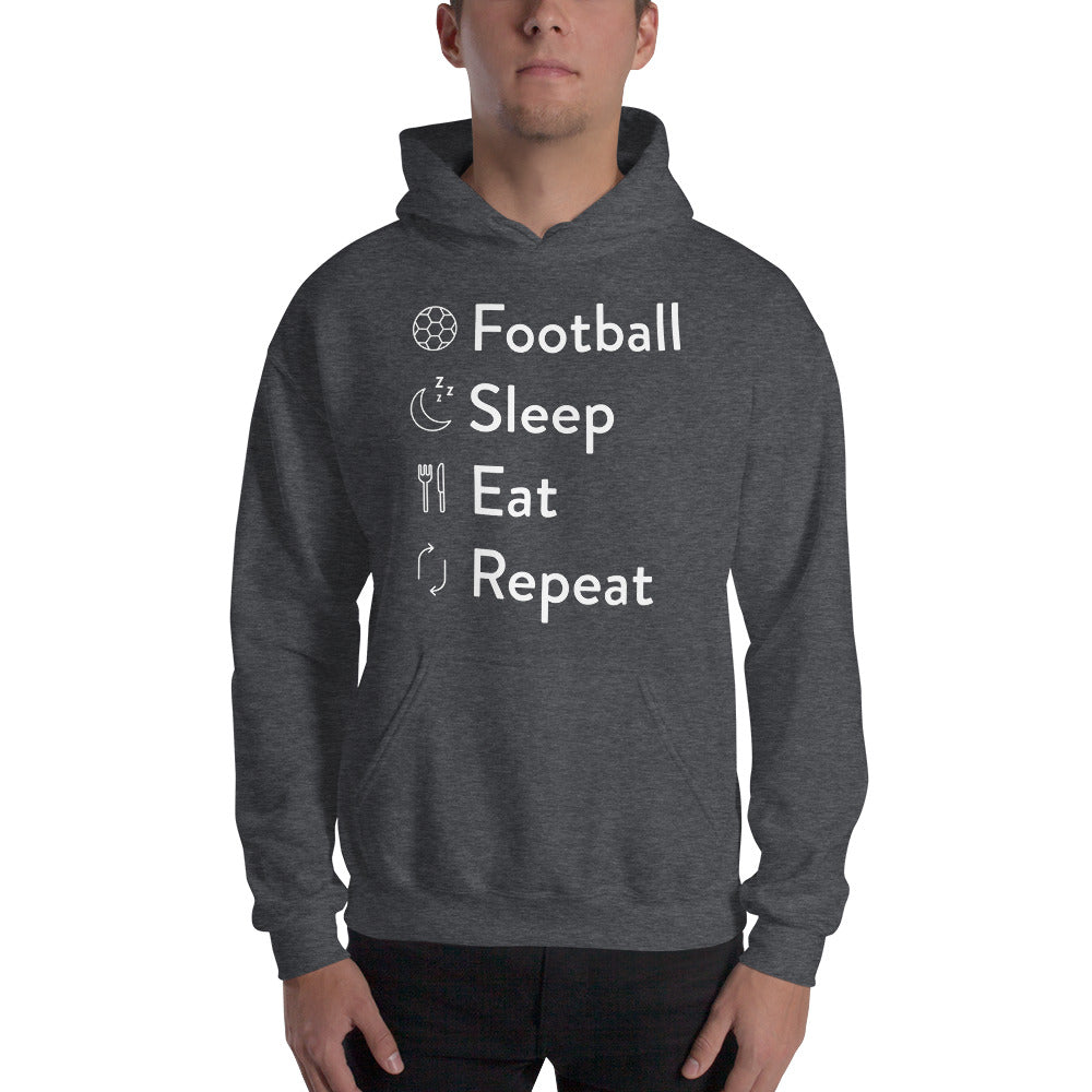 Football sleep eat repeat Unisex Hoodie