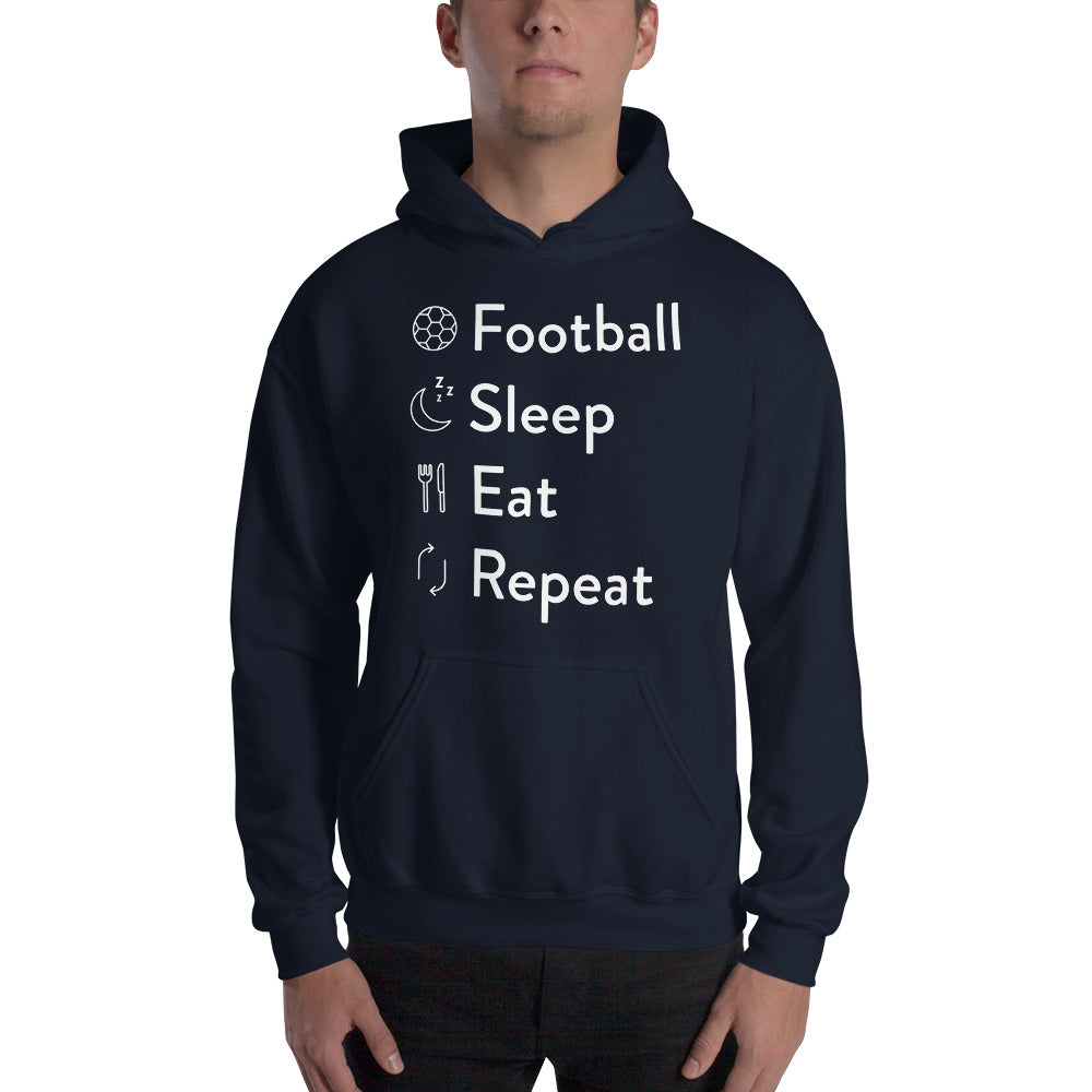 Football sleep eat repeat Unisex Hoodie