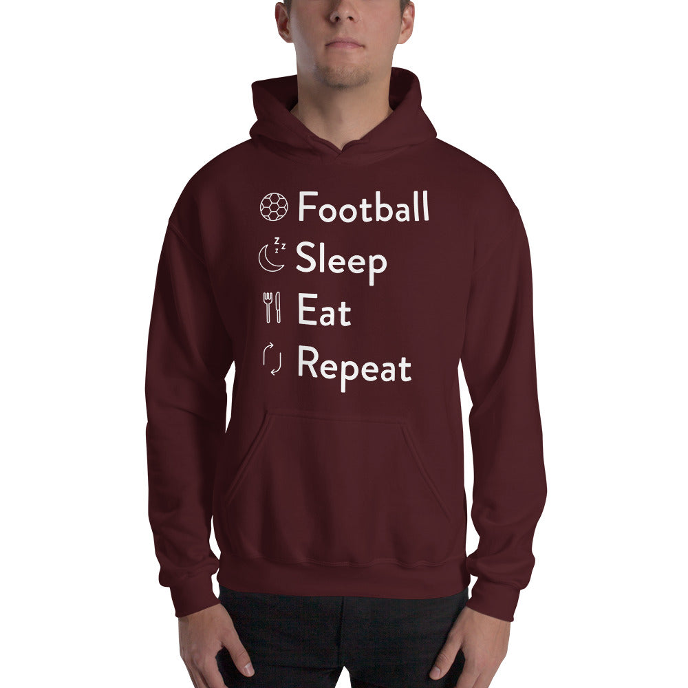 Football sleep eat repeat Unisex Hoodie