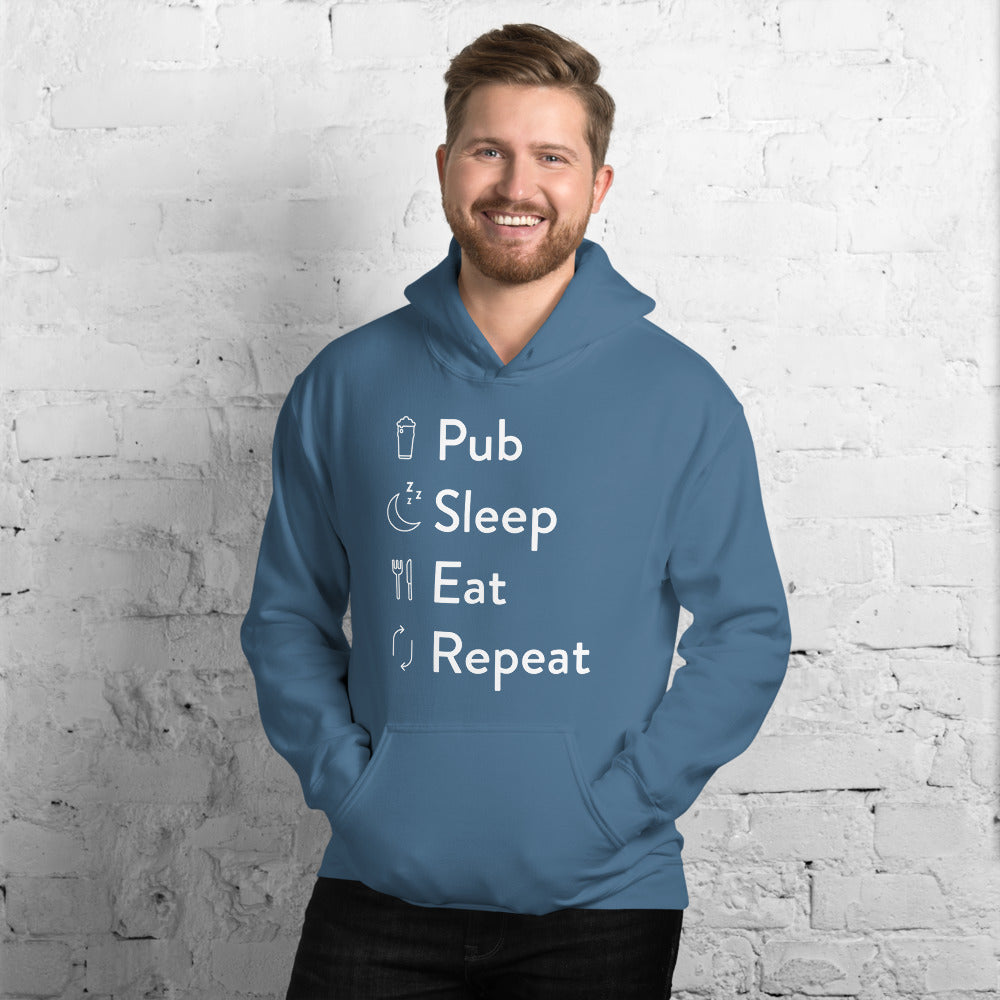 Pub sleep eat repeat Unisex Hoodie