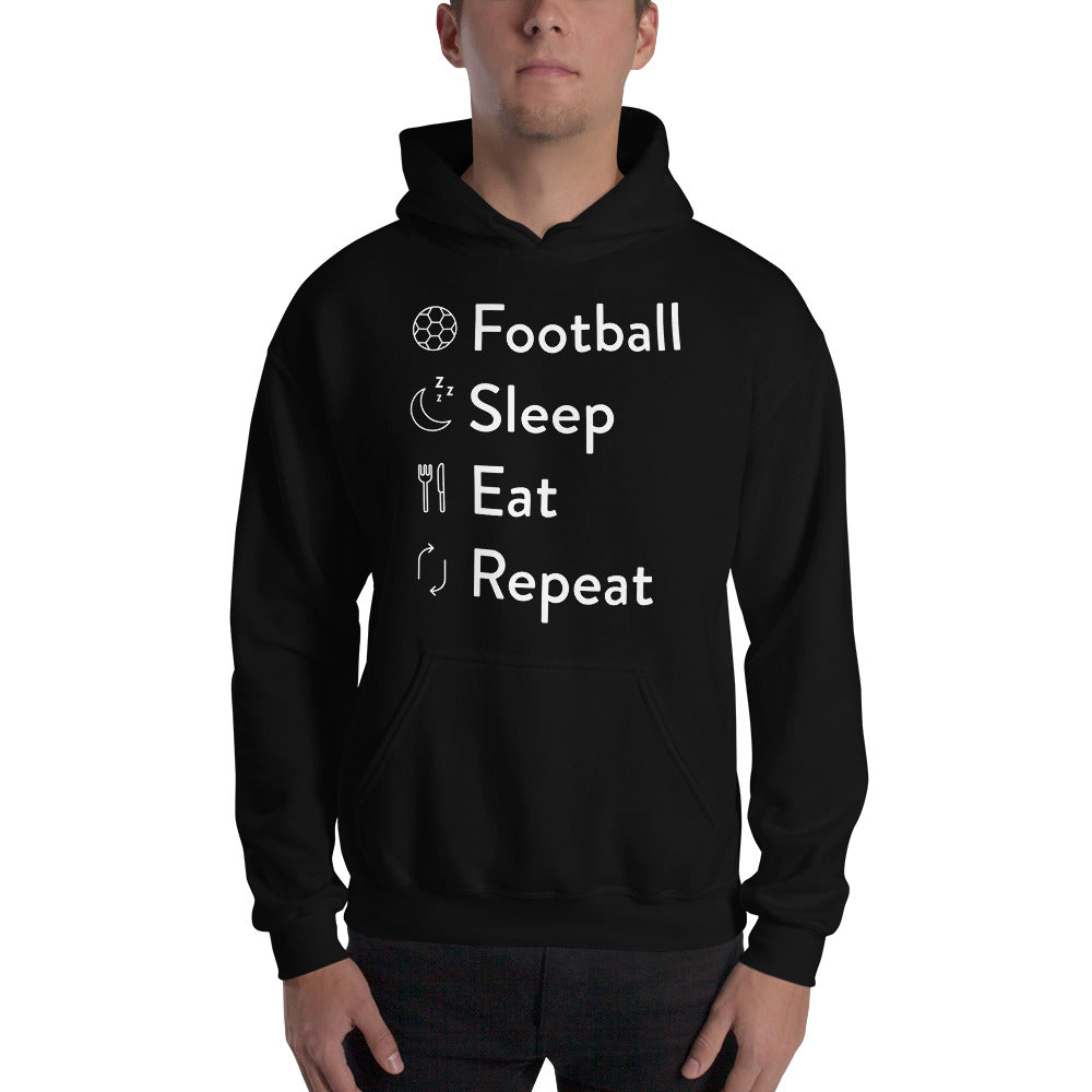 Football sleep eat repeat Unisex Hoodie