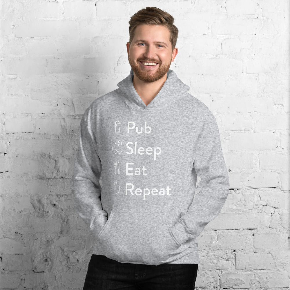 Pub sleep eat repeat Unisex Hoodie