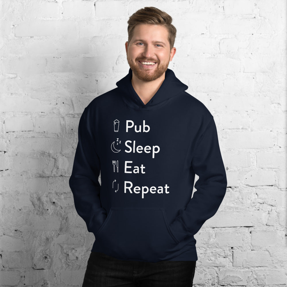 Pub sleep eat repeat Unisex Hoodie