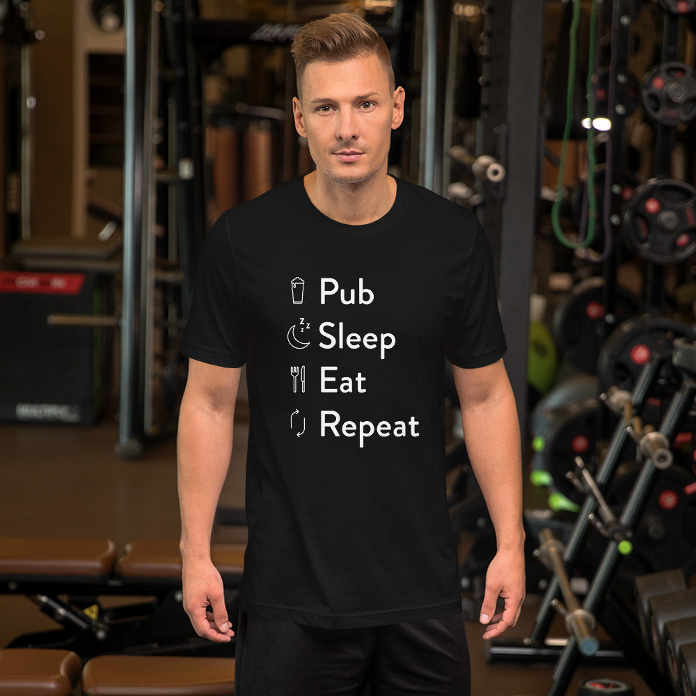 Pub sleep eat repeat Short-Sleeve Unisex T-Shirt