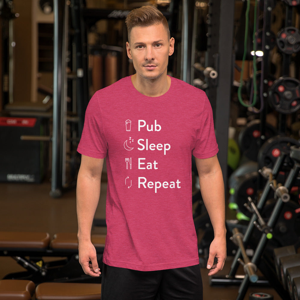 Pub sleep eat repeat Short-Sleeve Unisex T-Shirt