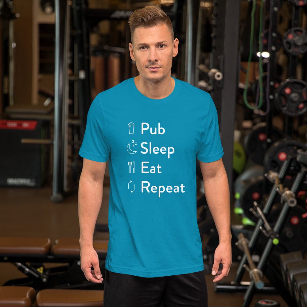 Pub sleep eat repeat Short-Sleeve Unisex T-Shirt