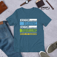 Load image into Gallery viewer, Fascism is Cured by Reading Unisex T-Shirt
