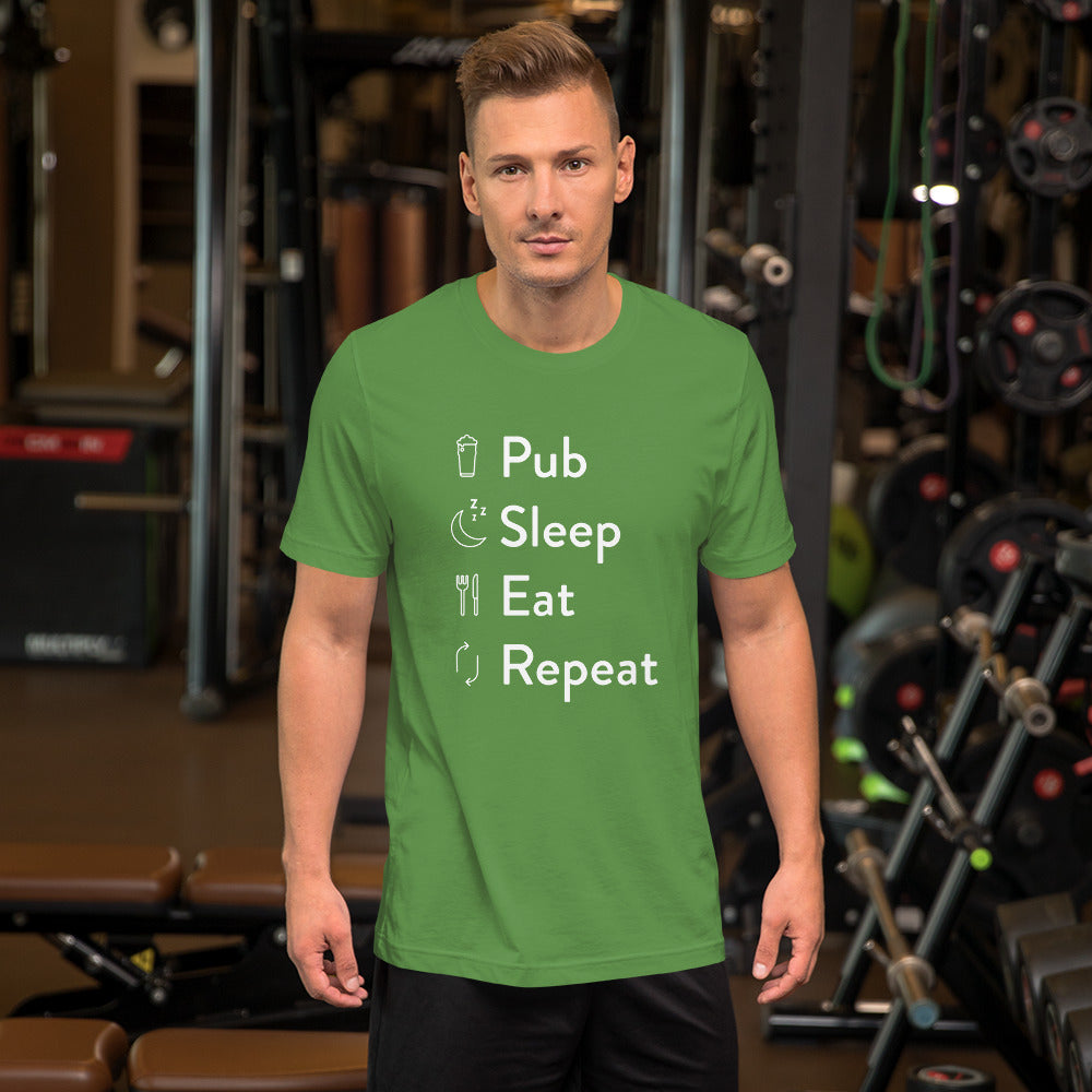 Pub sleep eat repeat Short-Sleeve Unisex T-Shirt