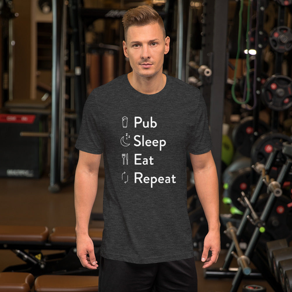 Pub sleep eat repeat Short-Sleeve Unisex T-Shirt