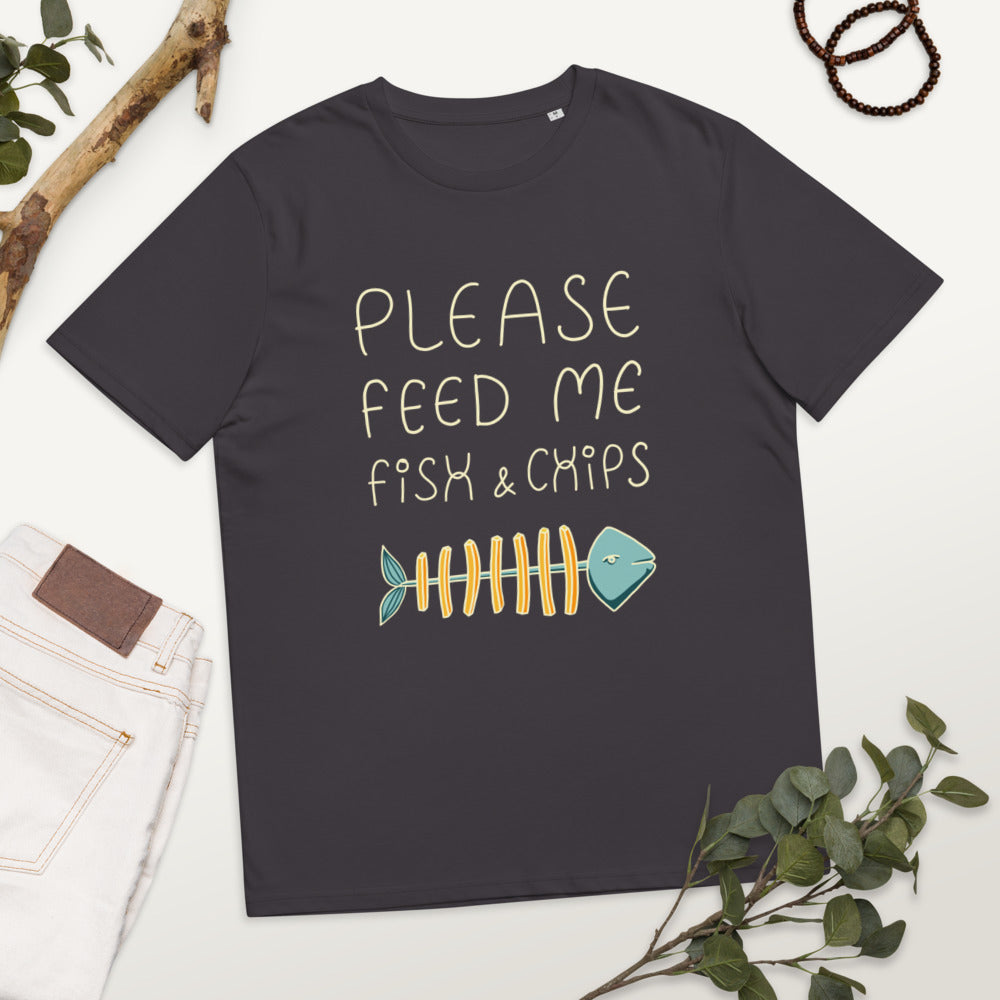 Feed me Fish & Chips Unisex organic cotton t-shirt