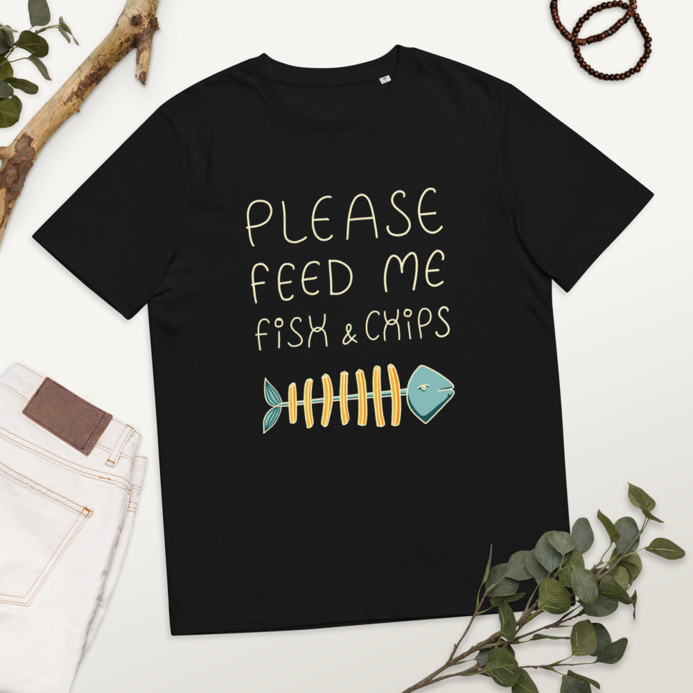 Feed me Fish & Chips Unisex organic cotton t-shirt
