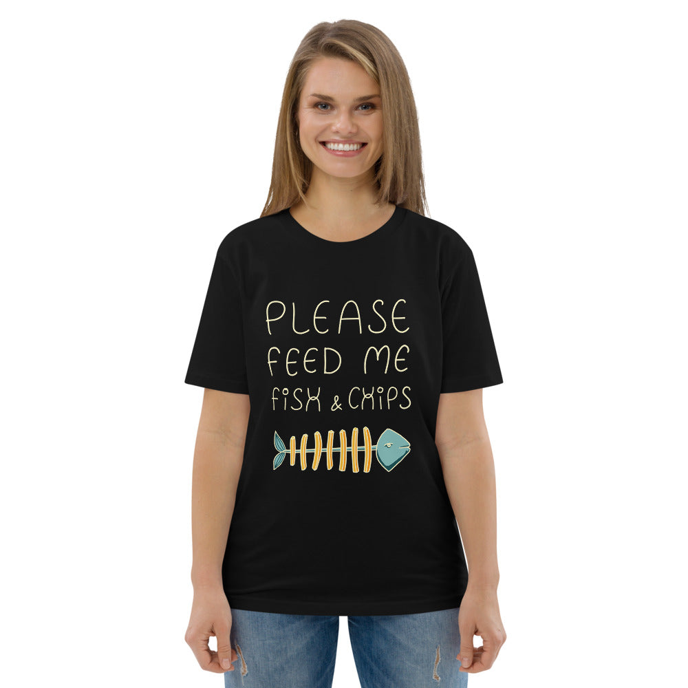 Feed me Fish & Chips Unisex organic cotton t-shirt