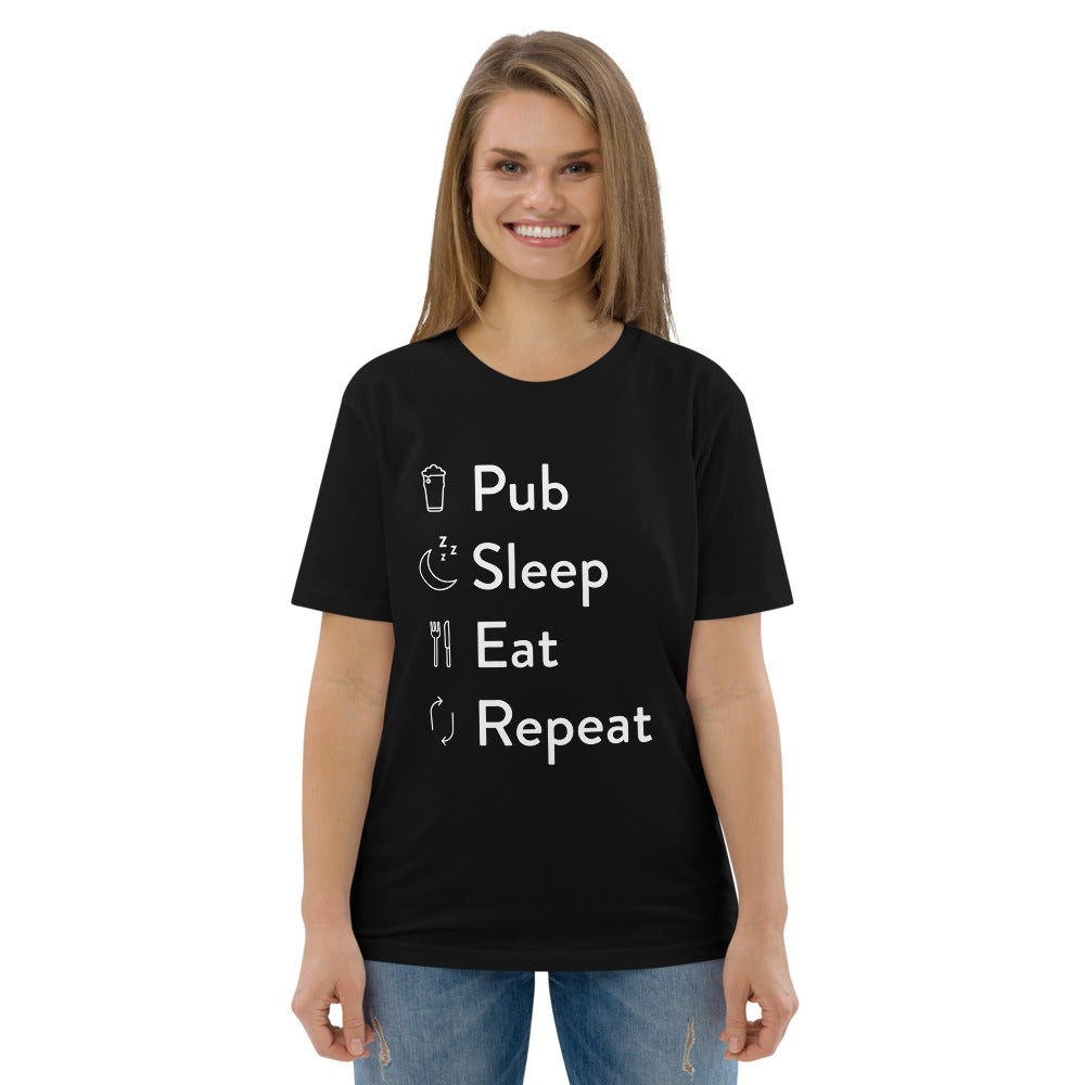 Pub Sleep Eat Repeat Unisex organic cotton t-shirt