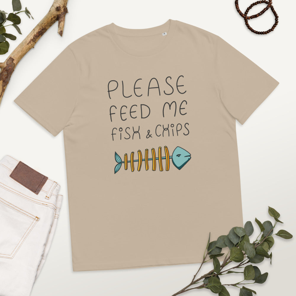 Feed me Fish & Chips Unisex organic cotton t-shirt