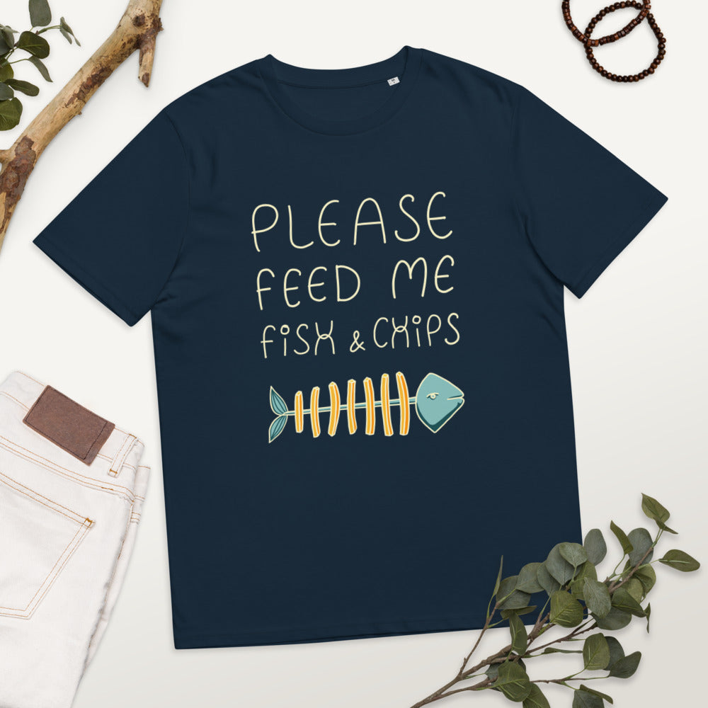 Feed me Fish & Chips Unisex organic cotton t-shirt