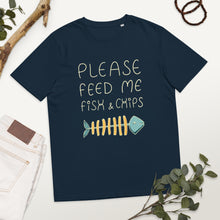 Load image into Gallery viewer, Feed me Fish &amp; Chips Unisex organic cotton t-shirt
