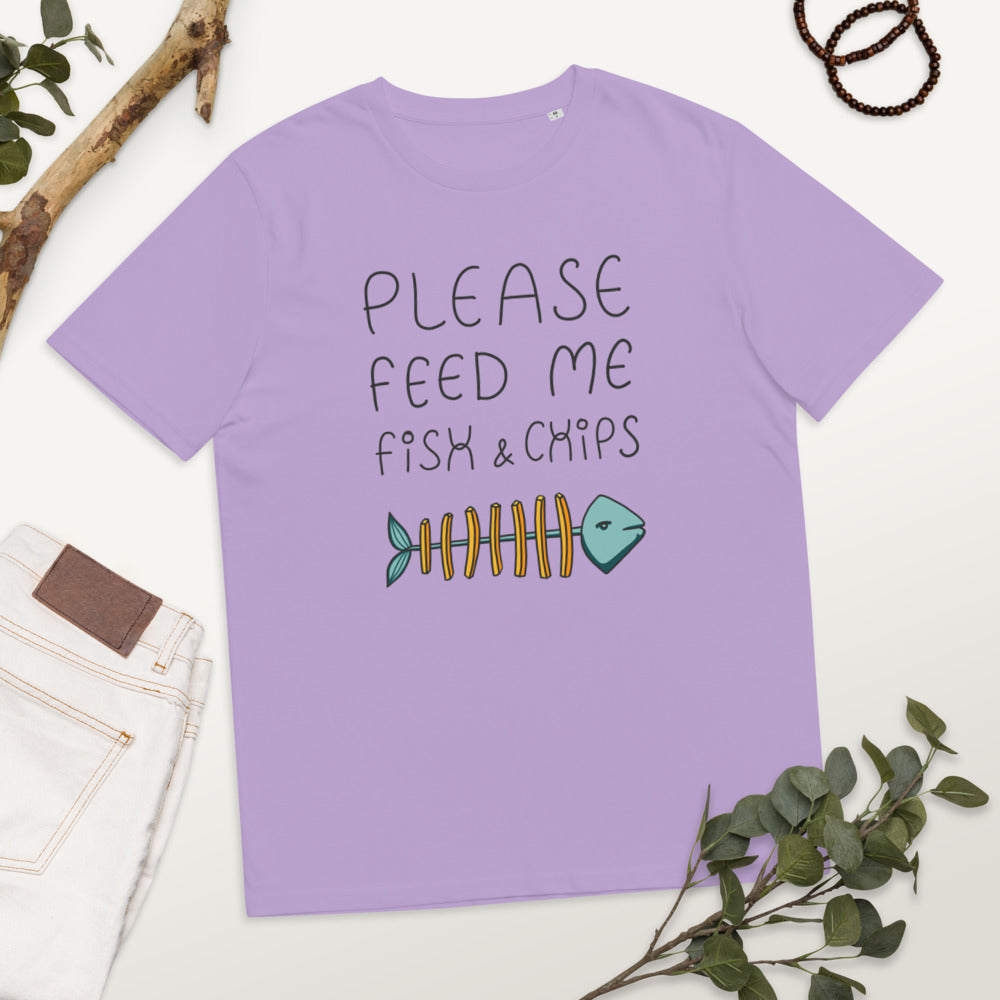 Feed me Fish & Chips Unisex organic cotton t-shirt