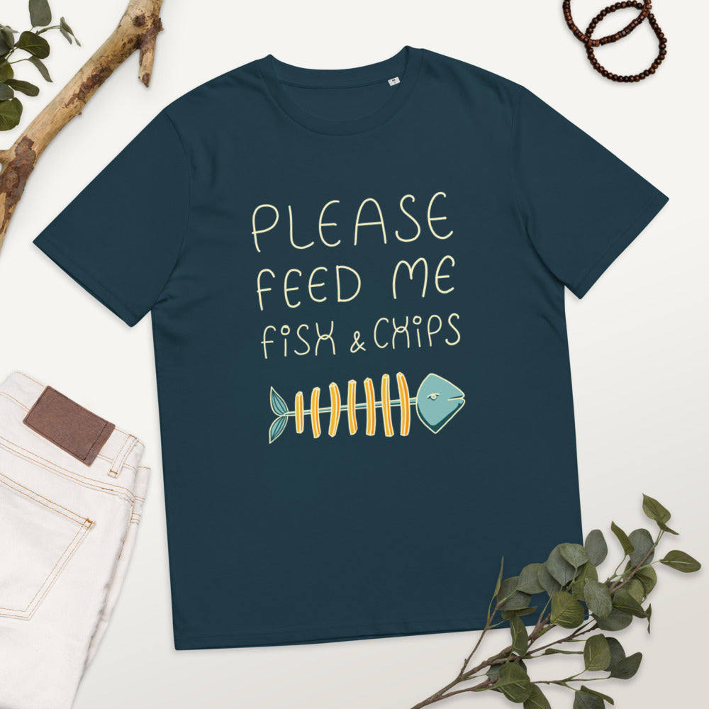 Feed me Fish & Chips Unisex organic cotton t-shirt