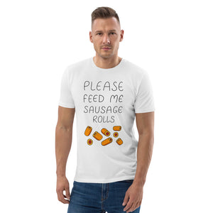 Feed me Sausage Rolls Unisex organic cotton t-shirt
