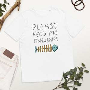 Feed me Fish & Chips Unisex organic cotton t-shirt