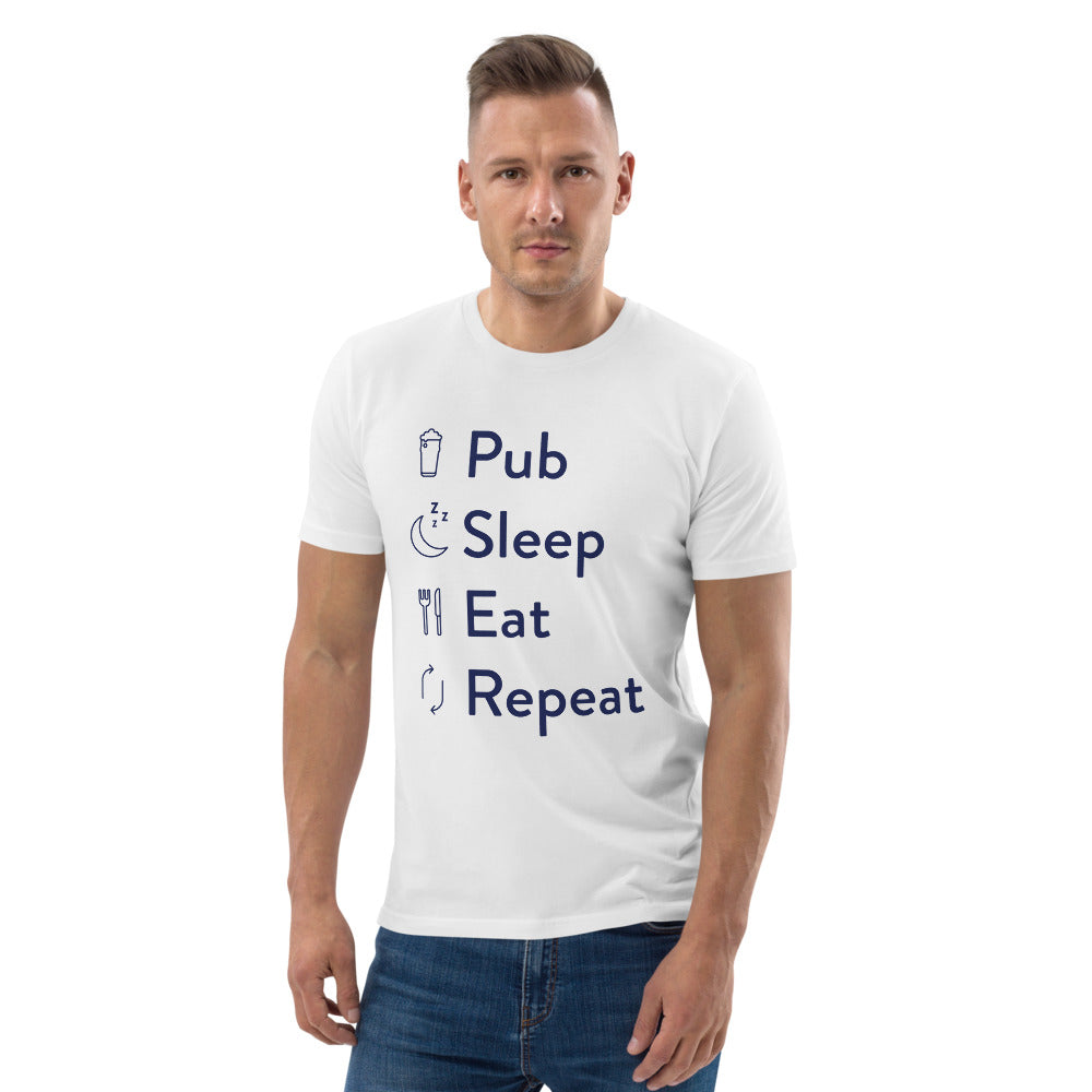 Pub Sleep Eat Repeat Unisex organic cotton t-shirt