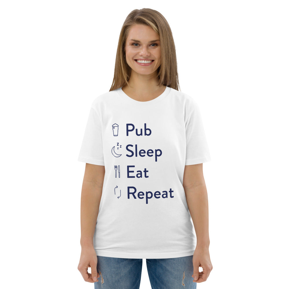 Pub Sleep Eat Repeat Unisex organic cotton t-shirt
