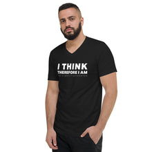 Load image into Gallery viewer, I think therefore I am not a Brexit supporter Unisex Short Sleeve V-Neck T-Shirt
